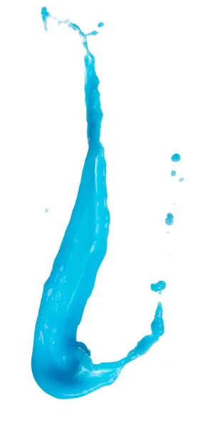 Vernice Blu Spruzzi Acqua Fuoriuscita Forma Forma Lozione Liquida Blu — Foto Stock