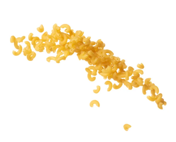 Macaroni Flying Explosion Yellow Macaronis Pasta Float Explode Abstract Cloud — Foto de Stock