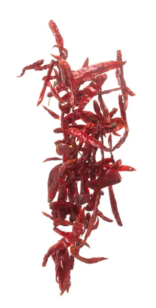 Dried Red Hot Chilli Fall Explosion Dried Red Chilli Float — Fotografia de Stock