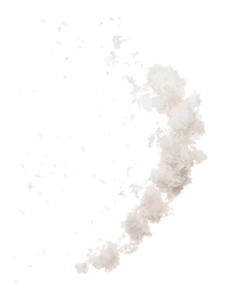 Вибух Кристалічної Солі Солі Пластівців Білого Зерна Вибухають Абстрактними Хмарними — стокове фото