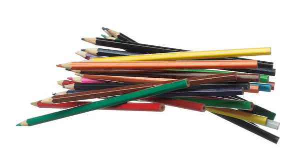 Creion Diferite Culori Zboară Plutind Aer Mediu Multe Creioane Noi — Fotografie, imagine de stoc