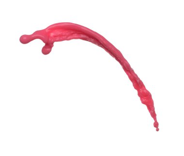 Kırmızı domatesli çilek suyu su şeklini ayarlar, kırmızı kan dalgası havaya düşer. Soyut bulut sineği, kırmızı şarap renkli sıçrama. Beyaz arkaplan izole edilmiş yüksek hızlı deklanşör, dondurucu hareket