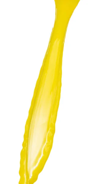 Explosão Voadora Líquida Amarela Suco Banana Pigmentado Suco Banana Fresco — Fotografia de Stock