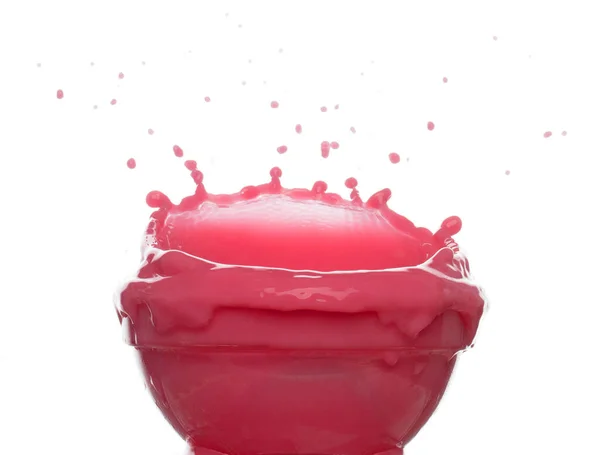 Jugo Fresa Tomate Rojo Derrama Recipiente Vidrio Ola Sangre Roja —  Fotos de Stock