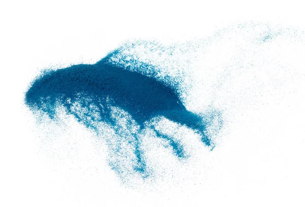 Modrý Písek Létající Exploze Moře Písek Vlny Explodují Abstraktní Mrak — Stock fotografie