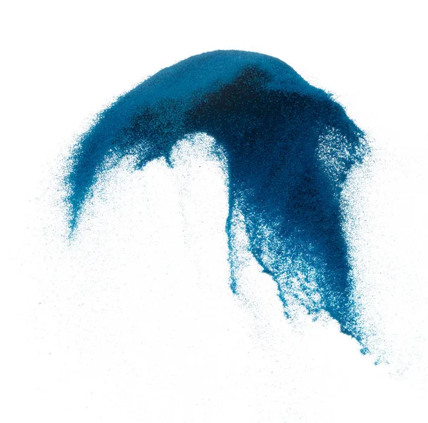 Blauwe Zand Vliegende Explosie Oceaan Zand Korrel Golf Exploderen Abstracte — Stockfoto