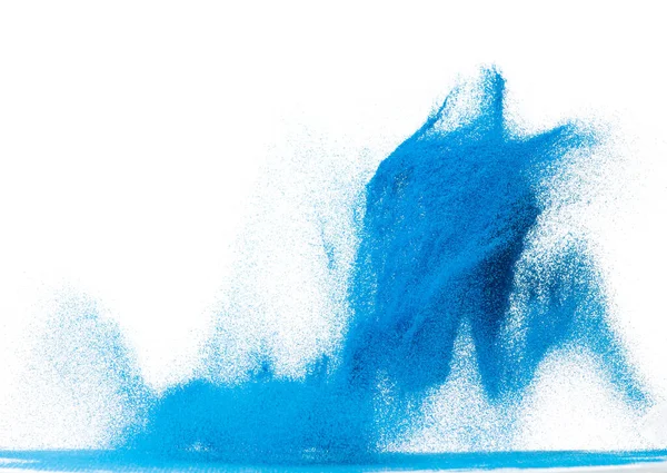 Kleine Blauwe Zand Vliegende Explosie Oceaan Zand Korrel Golf Exploderen — Stockfoto
