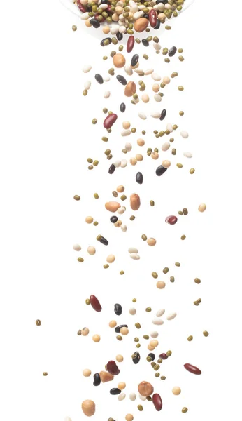 Mix Beans Fall Explosion Several Kind Bean Float Explode Pouring — Fotografia de Stock