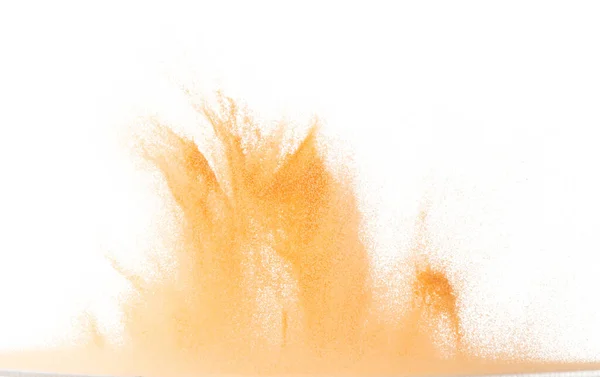 Küçük Boy Turuncu Kum Uçan Patlama Meyveli Kum Tanecikleri Patlar — Stok fotoğraf