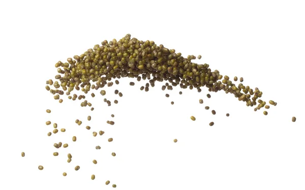 Green Mung Beans Fall Explosion Green Mung Bean Float Explode — Stockfoto
