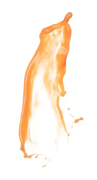 Pomerančová Šťáva Stéká Dolů Řadě Tvarů Oranžová Šťavnatá Třepetající Exploze — Stock fotografie