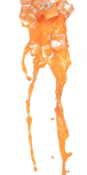 Sinaasappelsap Kubus Koel Gieten Naar Beneden Vorm Lijn Oranje Sappige — Stockfoto