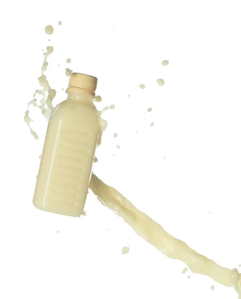 Tofu Soybean Soymilk Pour Fall Bottle Container Soybean Milk Cosmetic — Stock Photo, Image