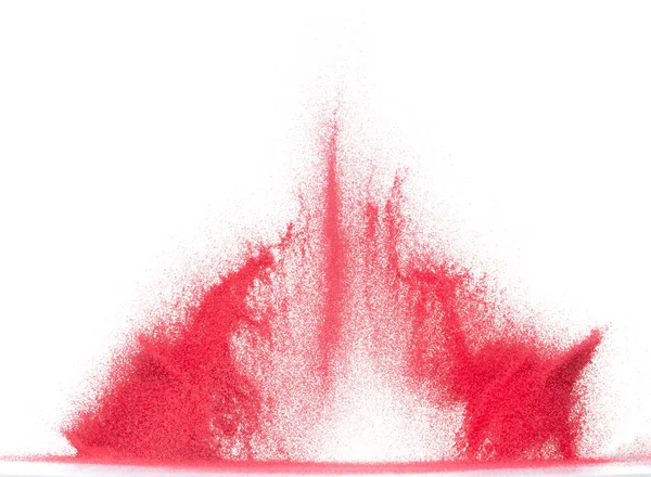 Explosão Voadora Areia Vermelha Tamanho Pequeno Ondas Grãos Areias Sanguíneas — Fotografia de Stock