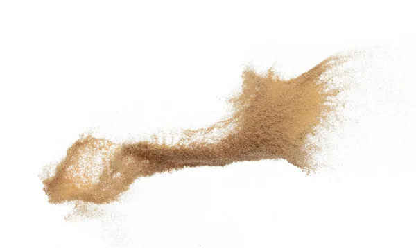 Zand Vliegende Explosie Gouden Korrel Golf Ontploft Een Abstracte Wolk — Stockfoto