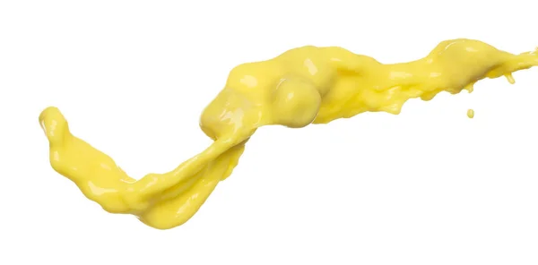 Banana Juice Flying Fall Yellow Banana Chopped Slice Juice Wave — Stock Photo, Image