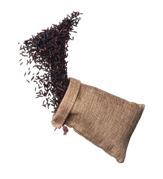 Riceberry Rice Explosion Flying Sack Bag Black Purple Berry Grain — Stok fotoğraf