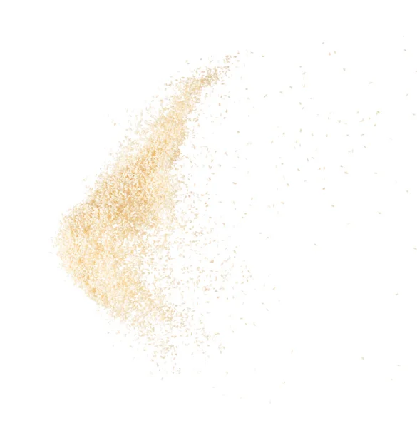 Beyaz Susam Tohumları Uçuşan Patlamalar Yüzen Beyaz Tahıl Dalgaları Soyut — Stok fotoğraf