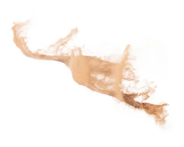 Small Fine Size Sand Flying Explosion Golden Grain Wave Explode — Foto de Stock