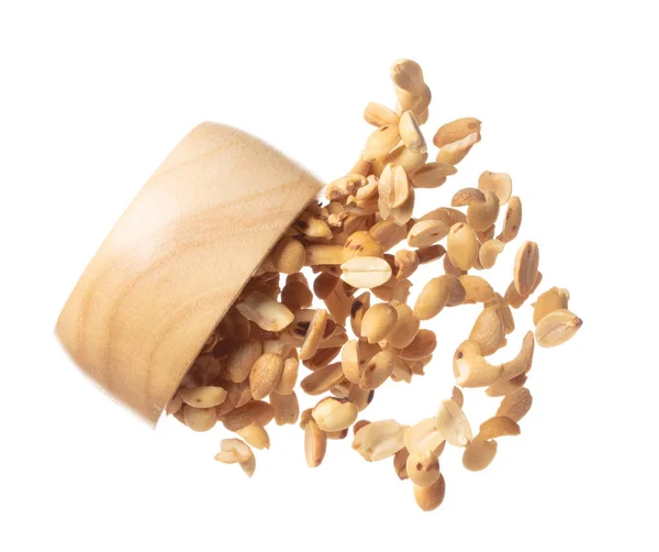Roasted Peanut Bean Fall Throw Wooden Bowl Roasted Peanut Bean — ストック写真