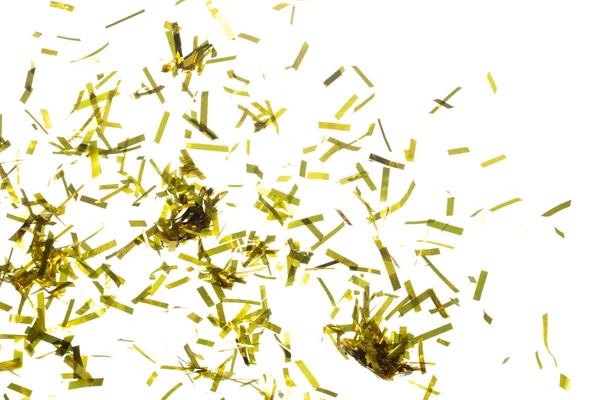 Foglio Confetti Oro Caduta Spruzzi Aria Oro Confetti Foil Esplosione — Foto Stock