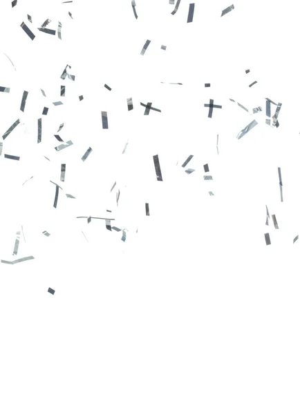 Silver Confetti Foil Tomber Éclaboussures Dans Air Silver Confetti Explosion — Photo