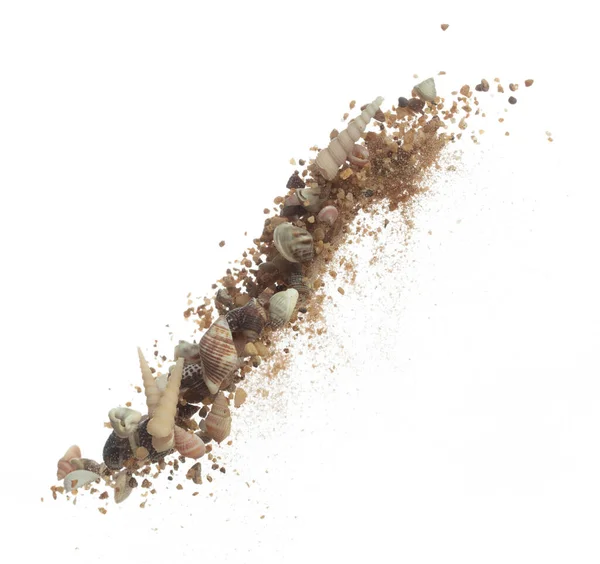 Морской Песок Падает Воздух Взрыв Морской Раковины Муха Песчаных Абстрактных — стоковое фото