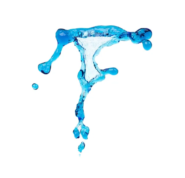 Shape Form Droplet Blue Water Splashes Drop Water Line Tube — ストック写真