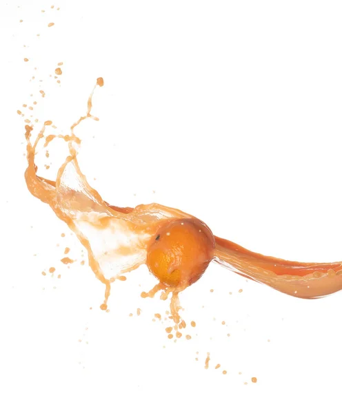 Χυμός Πορτοκαλιού Σχήμα Γραμμής Πορτοκαλί Ζουμερό Χτύπημα Πλήρη Φρούτα Φτερουγίζει — Φωτογραφία Αρχείου