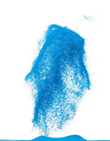 Malý Modrý Písek Létající Exploze Oceán Písek Vlny Explodují Abstraktní — Stock fotografie