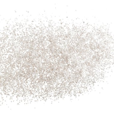 Perlite rock flying explosion, perlite white stone fall down abstract garden decorate. Perlite volcano stone splash throwing in Air. White background Isolated high speed shutter, freeze action