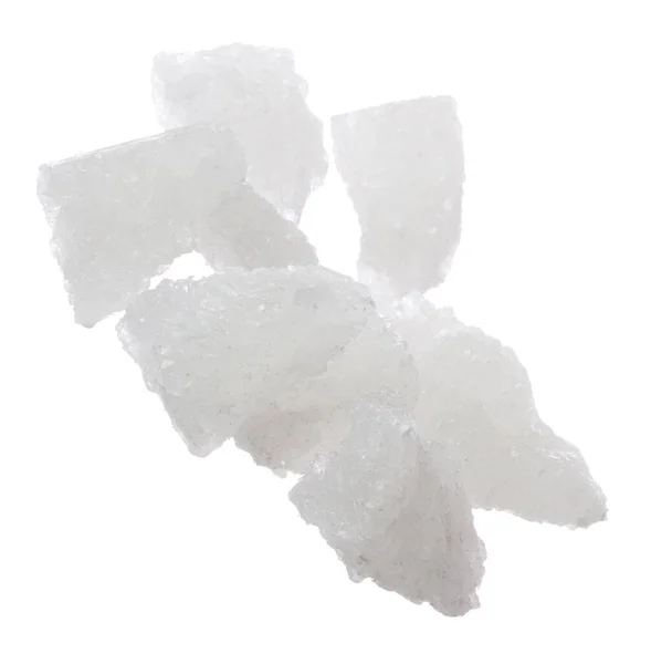 Rock Sugar Flying Explosion White Crystal Rock Sugar Abstract Cloud — Stock Photo, Image