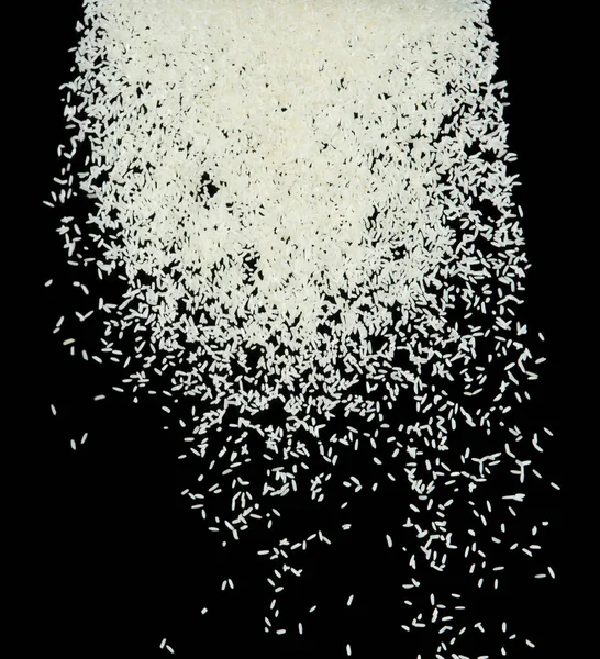 Japoński Ryż Latający Wybuch Białe Ziarna Ryżu Eksplodują Abstrakcyjną Muchę — Zdjęcie stockowe