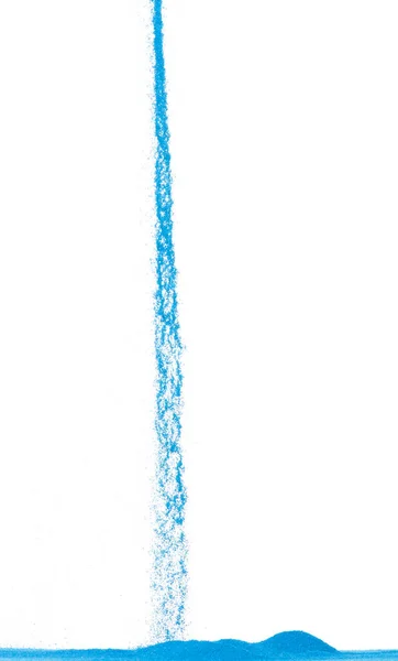 Kleine Größe Blauer Sand Fliegt Explosion Ozeansand Kornwelle Explodiert Abstrakte — Stockfoto