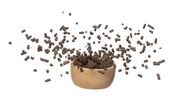 Fertilizer Organic Natural Fly Fall Wooden Bowl Tube Compost Fertilizer — Fotografia de Stock