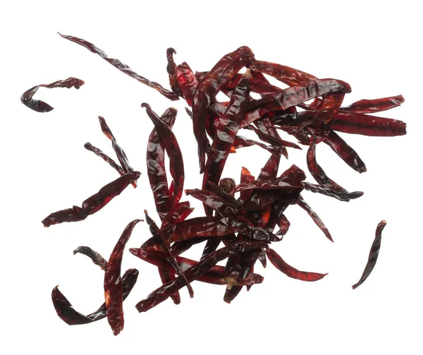 Dried Red Hot Chilli Fall Explosion Dried Red Chilli Float — Stok fotoğraf
