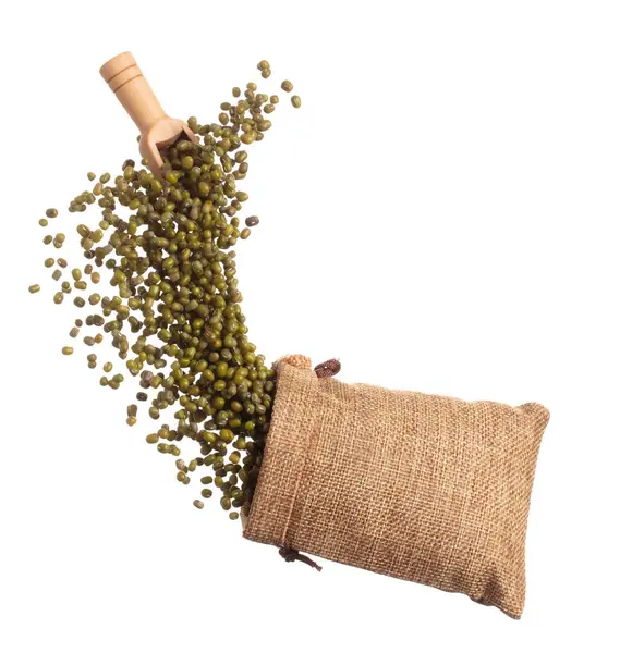 Green Mung Beans Fly Throw Sack Bag Green Mung Bean — Stockfoto