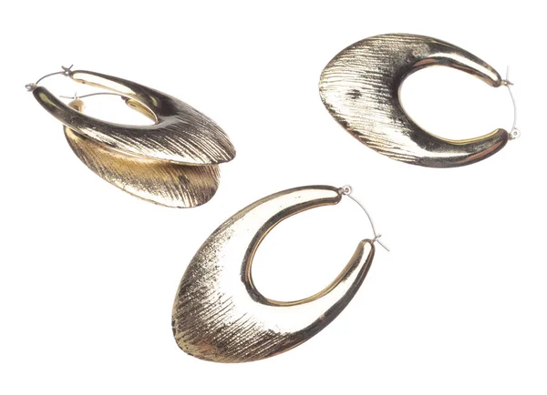 Mode Gold Ohrringe Mit Schönen Arbeitsdetails Ist Wert Luxus Goldene — Stockfoto
