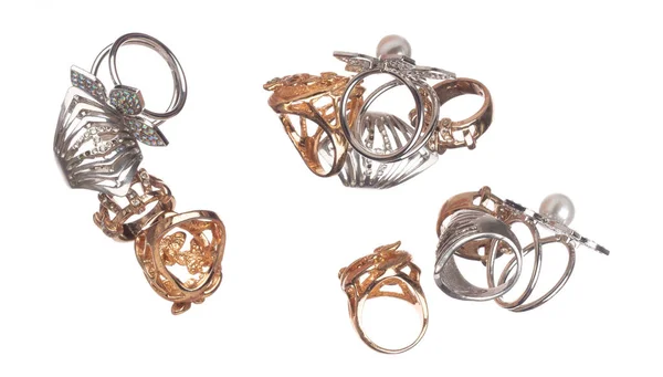 Fashion Shinny Diamond Colorful Ring Beautiful Work Detail Value Luxury — Stock Photo, Image