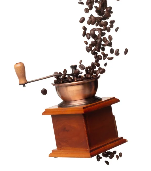 Coffee Grinder Fly Float Air Vintage Coffee Mill Coffee Bean — Stock Photo, Image
