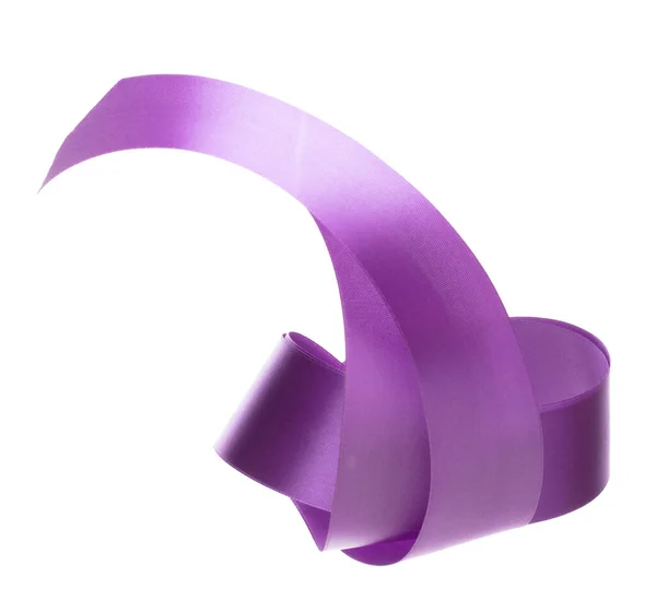 Фиолетовая Фиолетовая Лента Долго Летит Воздухе Блестящими Поворотами Пурпурно Фиолетовую — стоковое фото