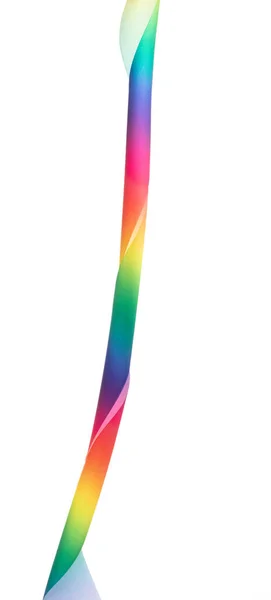 Regnbågsband Lång Rak Flyga Luften Med Kurva Rulla Glänsande Rainbow — Stockfoto