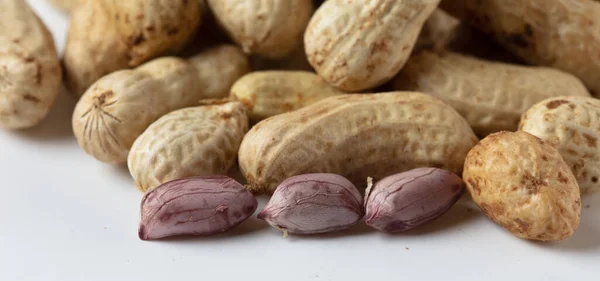 Pile Group Boiled Peanut Boiled Peanut Bean Fall Pour Ground — Stockfoto