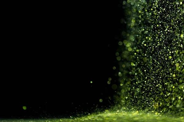 Explosie Metallic Groene Glitter Schitteren Green Glitter Poeder Vonk Knipperen — Stockfoto