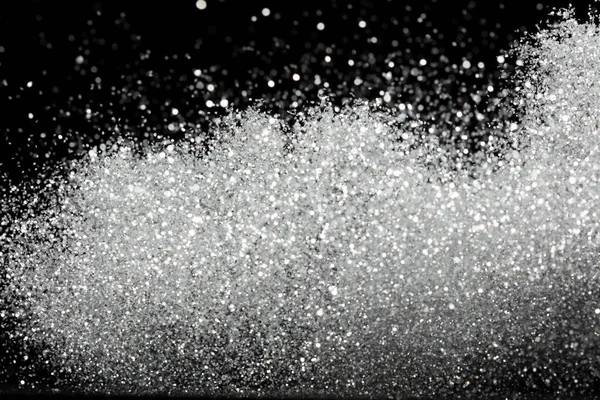 Brillo Brillo Metálico Plata Explosiva Silver Glitter Chispa Polvo Parpadear —  Fotos de Stock