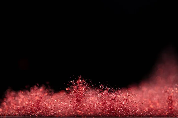 Взрыв Металлического Красного Блеска Сверкает Розовый Блеск Пороха Искры Мигать — стоковое фото