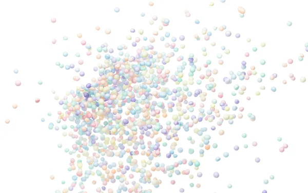 Styrofoam Mini Ball Fly Explosion Pastel Foam Mini Balls Float — Stock Photo, Image