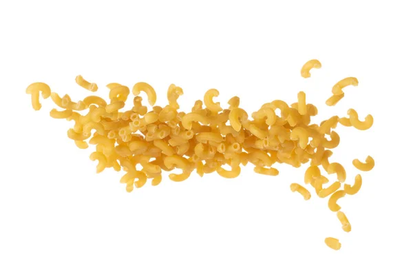 Macaroni Flying Explosion Yellow Macaronis Pasta Float Explode Abstract Cloud — Foto de Stock