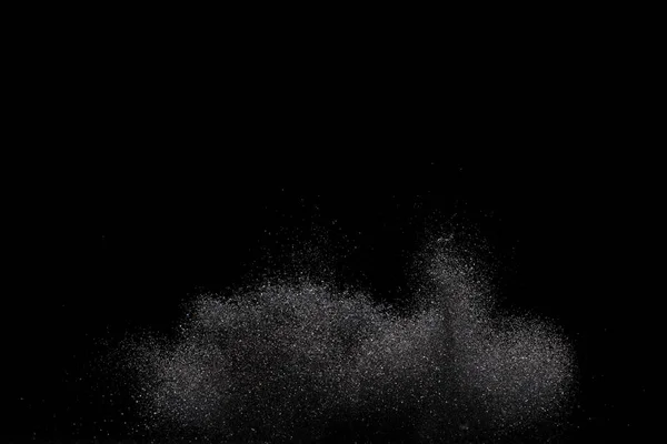 Explosion Metallic Black Glitter Sparkle Dark Glitter Powder Spark Blink — Stock Photo, Image