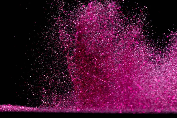 Explosión Brillo Rosa Metálico Brillo Choky Glitter Chispa Polvo Parpadear —  Fotos de Stock